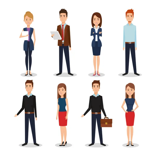 Üzletemberek csoport avatar karakter — Stock Vector