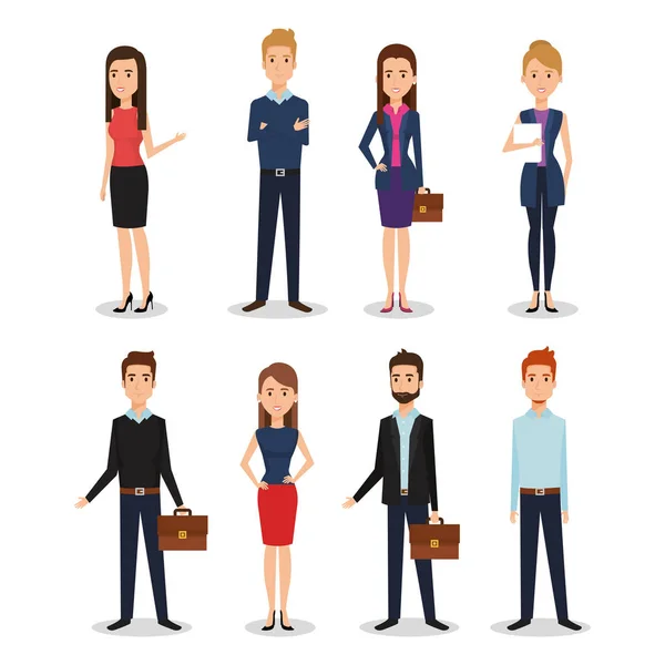 Business people group avatars characters — Stock Vector