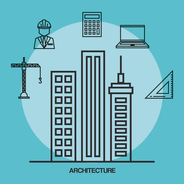 Projekt architektoniczny zestaw ikon — Wektor stockowy