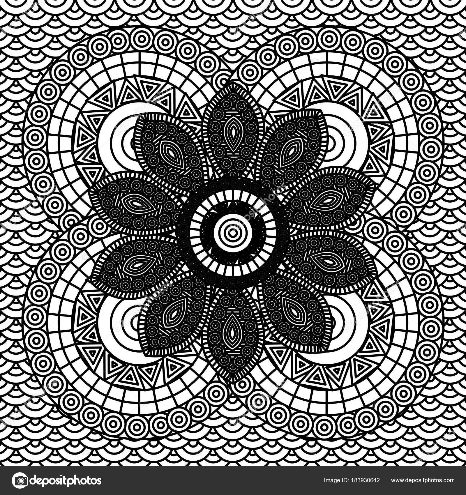 adulto da colorare Fiori bianco e nero di disegno — Vettoriali Adulto da colorare Fiori bianco e nero di disegno — Vettoriale Stock Adulto colorazione monocromatici fiori disegno disegno di illustrazione vettoriale