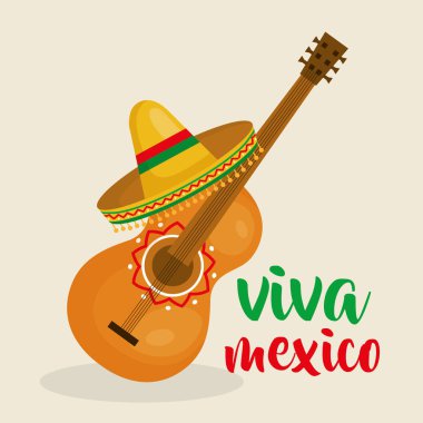 gitar Meksika şapka ile