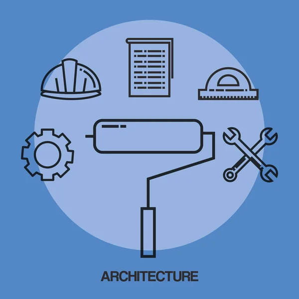 Design architectural ensemble icônes — Image vectorielle
