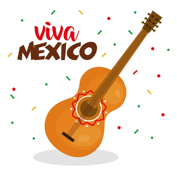 Guitare instrument viva mexico affiche — Image vectorielle