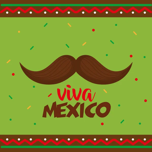 Bigote viva póster mexicano — Vector de stock