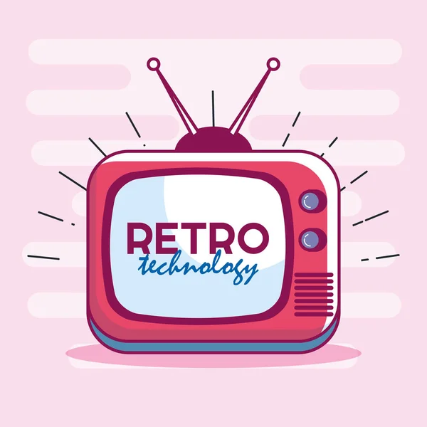 Retro technology icon tv — стоковый вектор