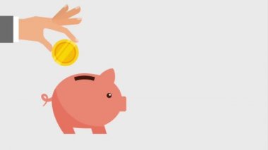 kumbara simgeleri para koyarak el