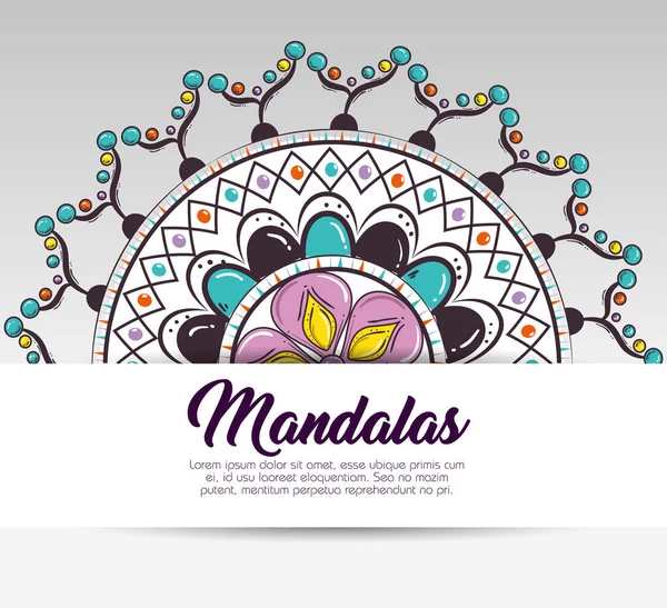 Couleur mandala icône décorative — Image vectorielle