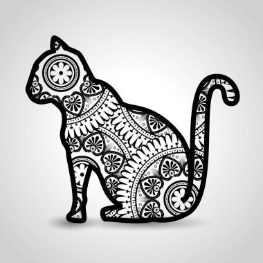 kedi mandala boho stili