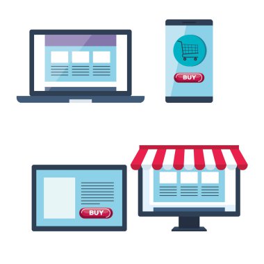 on line alışveriş Icons set