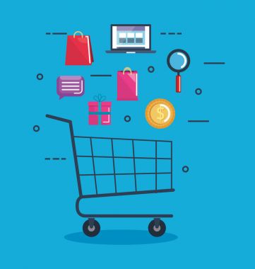 on line alışveriş Icons set