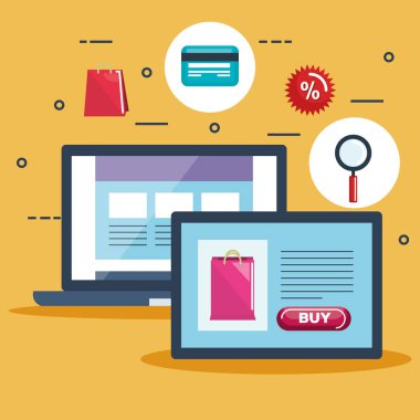 on line alışveriş Icons set