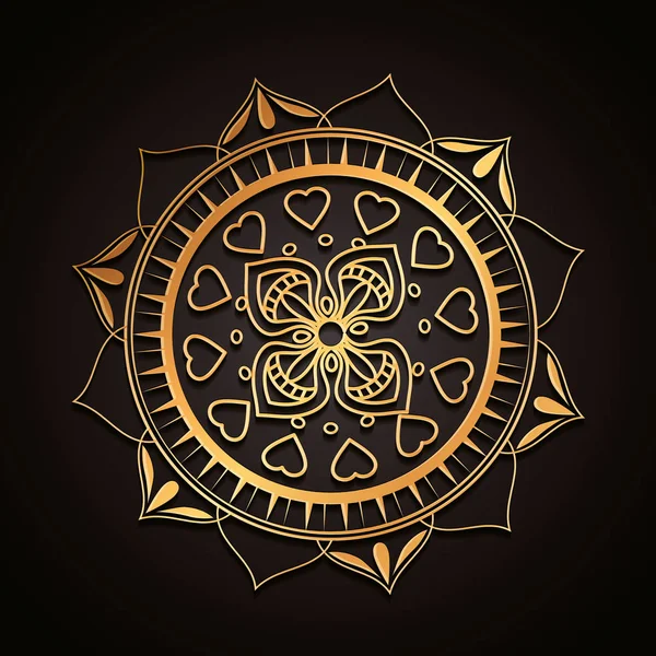 Mandala dourada ícone decorativo —  Vetores de Stock