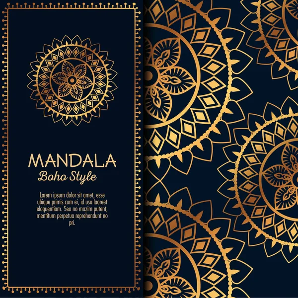 Mandala doré fond de motif — Image vectorielle