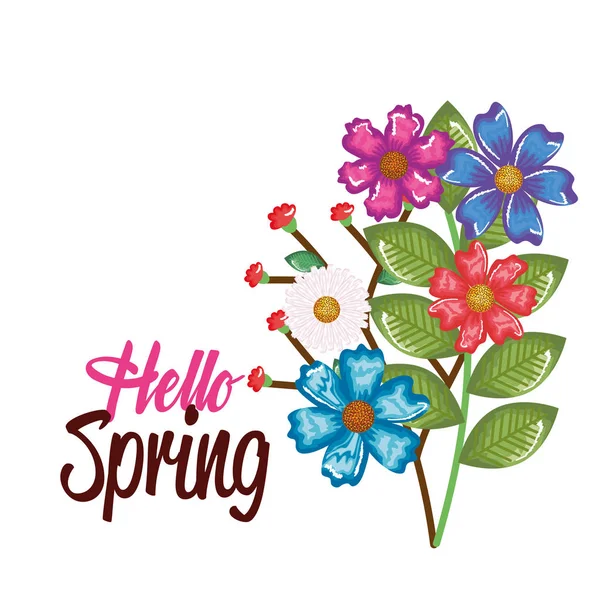 Hola diseño decorativo primavera — Vector de stock