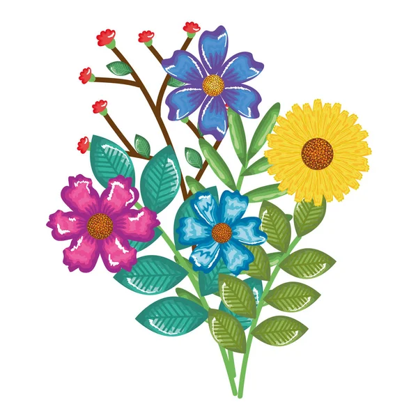 Śliczne kwiaty dekoracyjne ikona — Wektor stockowy