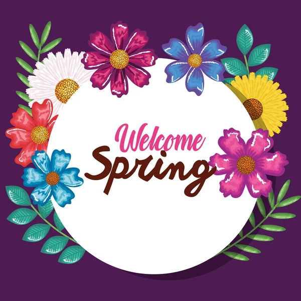 Bienvenue art décoratif printemps — Image vectorielle