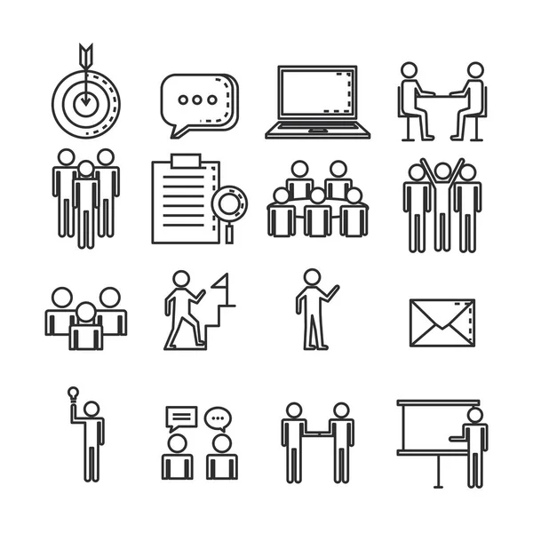 Engage business set icons — Stock Vector