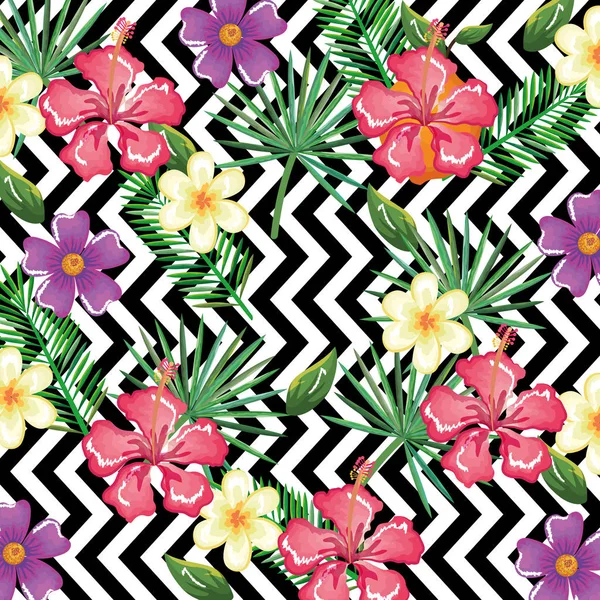 Fleur tropicale avec fond abstrait ordinateur de bureau icône isolée — Image vectorielle