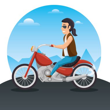 Motorcu kültür bisikletçileri motosiklet sürme 