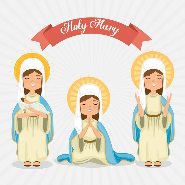 Tarjeta religiosa virgen Milagro santo — Vector de stock