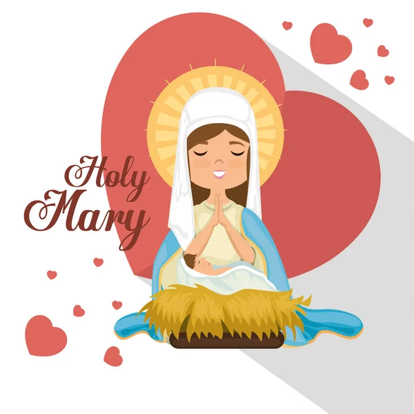 Tarjeta religiosa virgen Milagro santo — Vector de stock