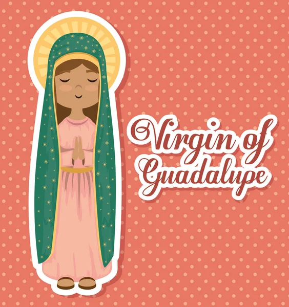 Heilige Maagd van guadalupe religieuze kaart — Stockvector