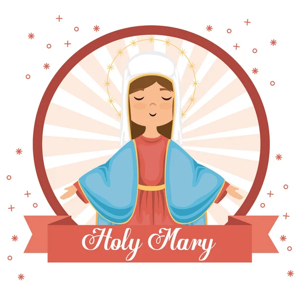 Holy mary religious card — Stock Vector