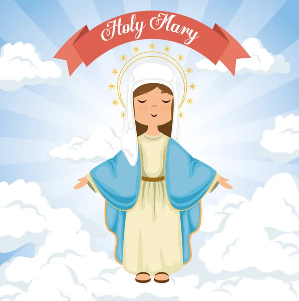 Holy Miracle virgin religious card — Stock Vector