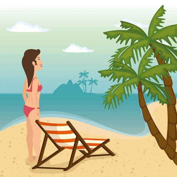 Diseño de vacaciones de playa — Vector de stock