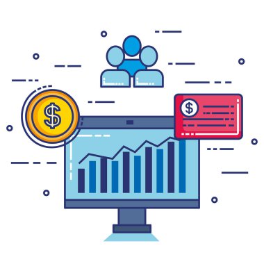 fintech düz Icons set