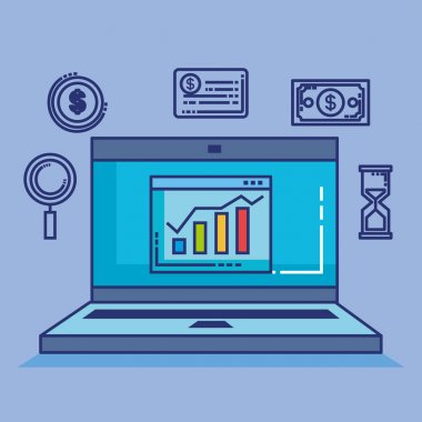 fintech düz Icons set