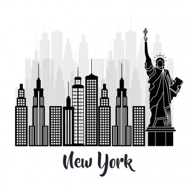 New york city Liberty sahne heykeli