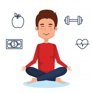 iş öğeleri ile iş insanlar meditasyon yaşam tarzı