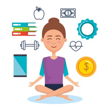 iş öğeleri ile iş insanlar meditasyon yaşam tarzı