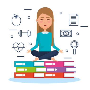 iş öğeleri ile iş insanlar meditasyon yaşam tarzı