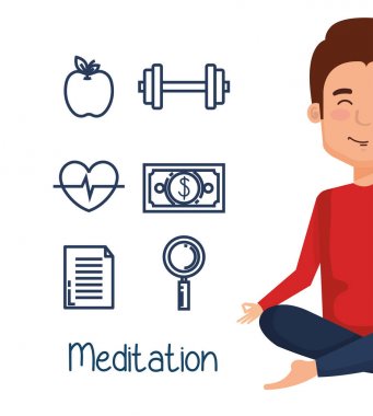 iş öğeleri ile iş insanlar meditasyon yaşam tarzı