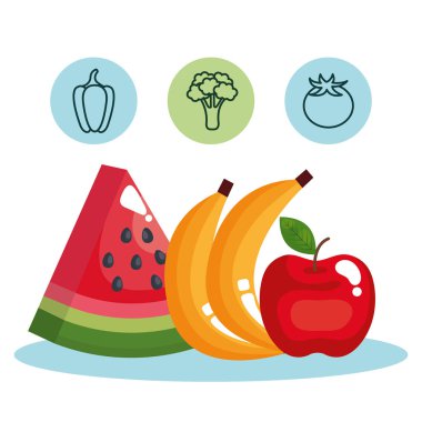 sağlıklı gıda Icons set