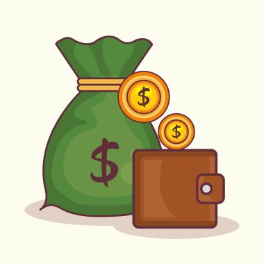 Para simgesi olan cüzdan