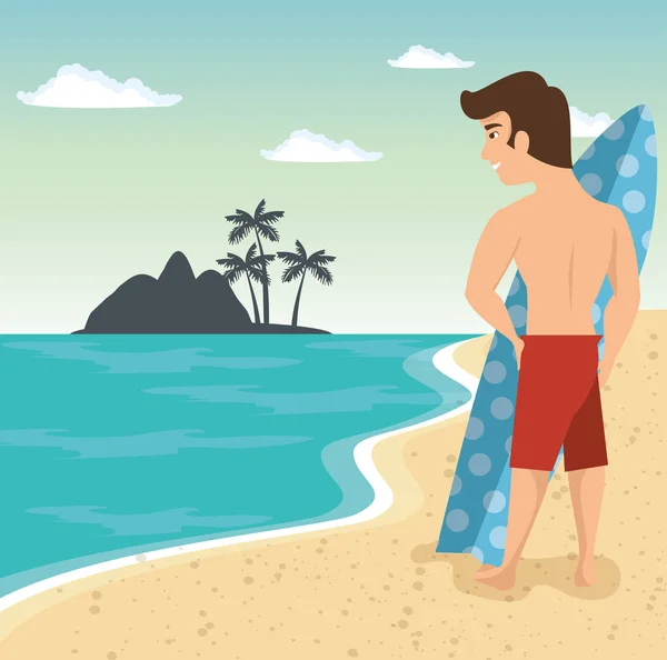 Diseño de vacaciones de playa — Vector de stock