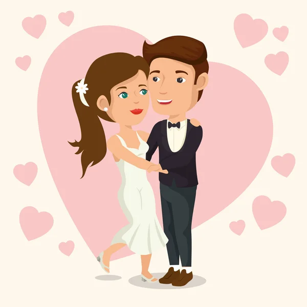 Bruden och brudgummen design — Stock vektor