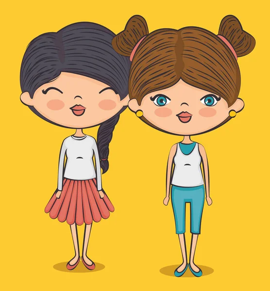 Chicas adolescentes con estilo — Vector de stock