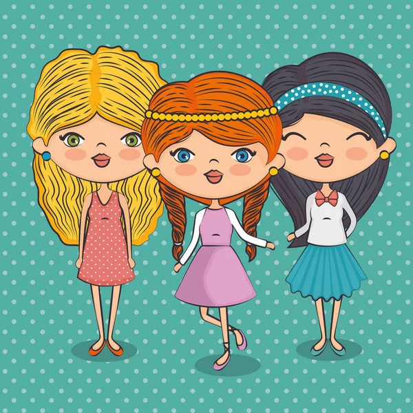 Chicas adolescentes con estilo — Vector de stock