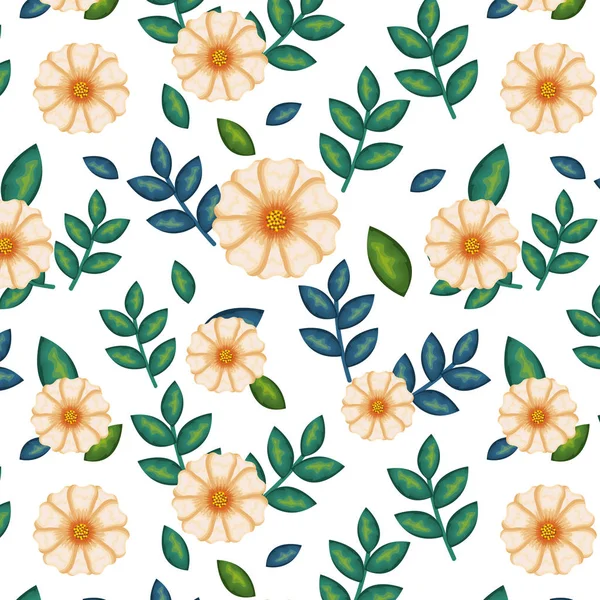 花の装飾パターン背景 — ストックベクタ