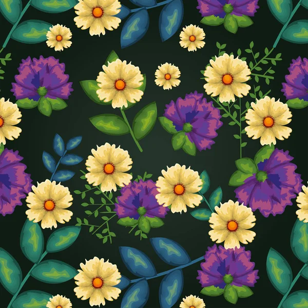 Blumenschmuck Muster Hintergrund — Stockvektor