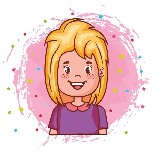 Happy little girl avatar character — Stock Vector