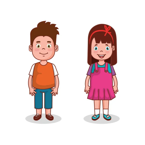 Little kids group avatars characters — Stock Vector