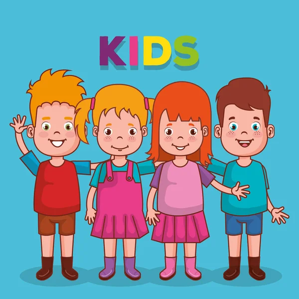 Küçük çocuklar grubunun avatarlar karakter — Stok Vektör