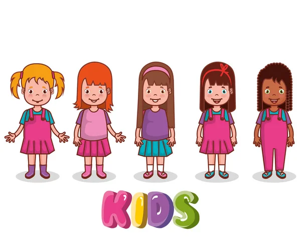 Küçük çocuklar grubunun avatarlar karakter — Stok Vektör