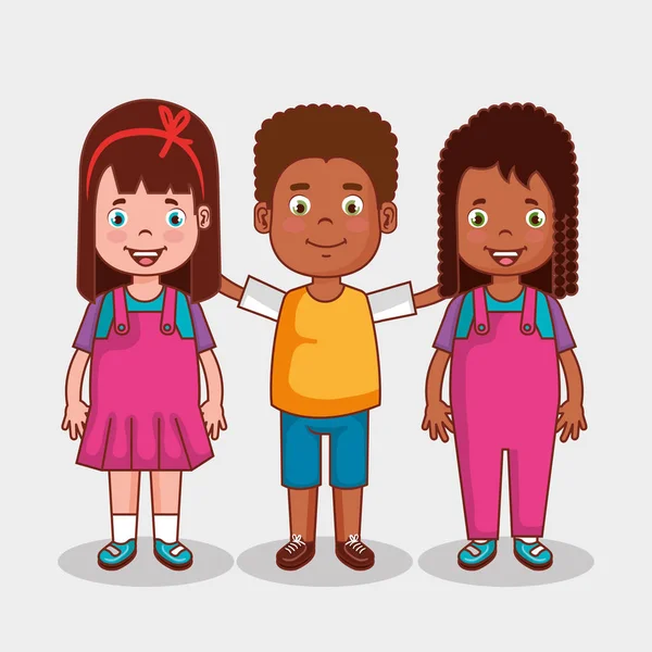 Little kids group avatars characters — Stock Vector