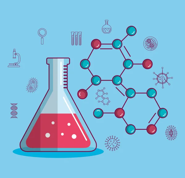 Chemii vědě plakát ikona — Stockový vektor